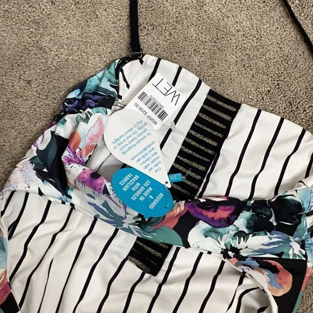 New. WET watercolor floral reversible swimsuit. X-Small. Retails $208